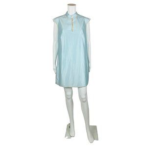 Vintage 60s Nightgown Baby Blue Rhinestone Cap Sleeves Nightie Dress